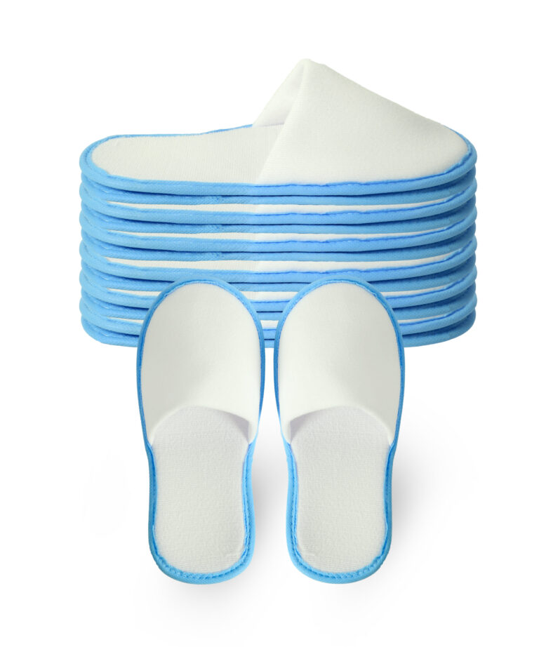 double polyester slippers blue